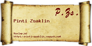 Pinti Zsaklin névjegykártya